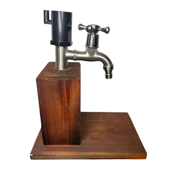 Merch Source Liquor Bottle Dispenser Wood Metal Faucet Vintage Inspired - Picture 4 of 8